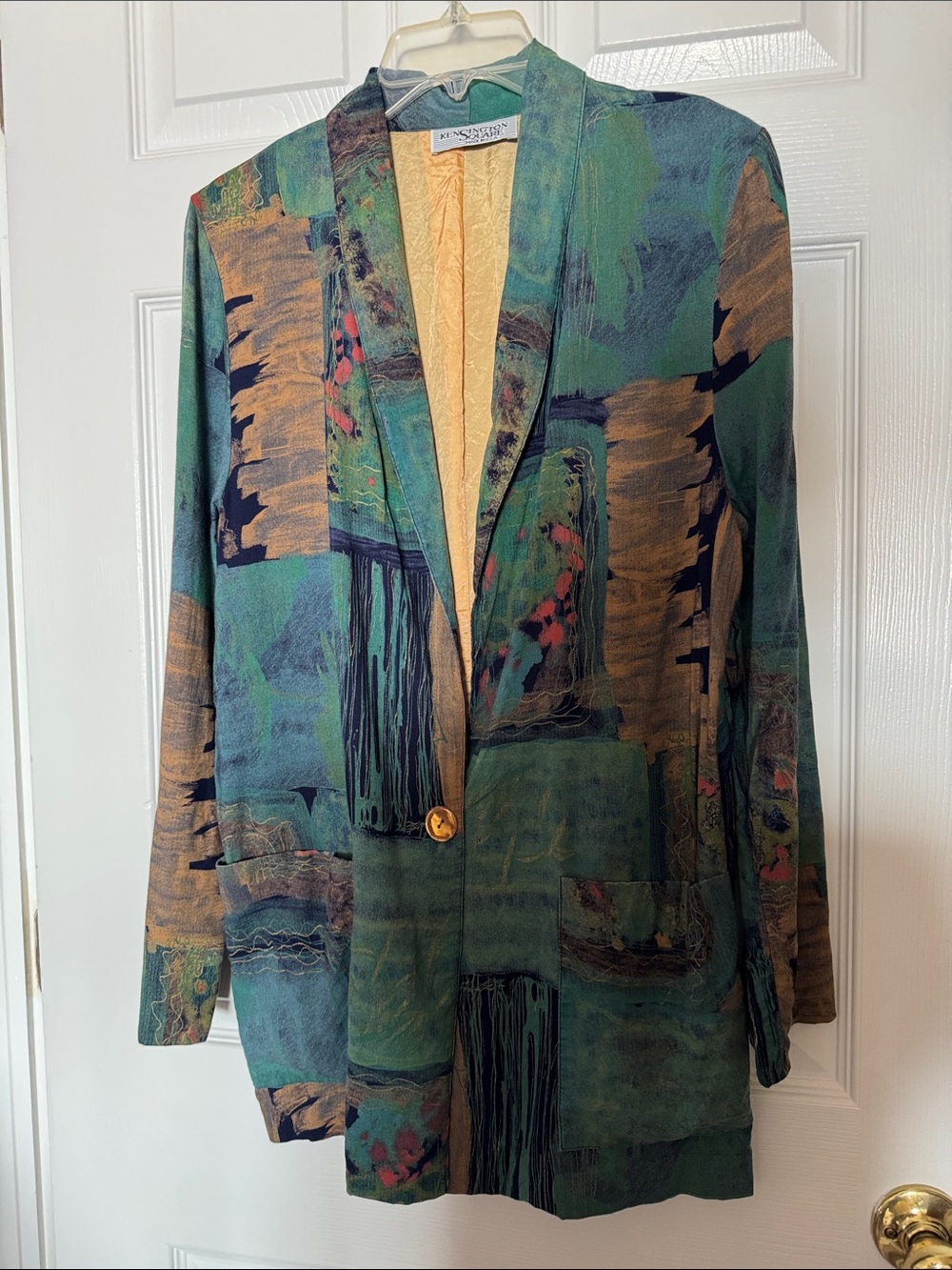 Kensington Square Single-Breasted Multi Color Abstract Print Blazer - Picture 7 of 8